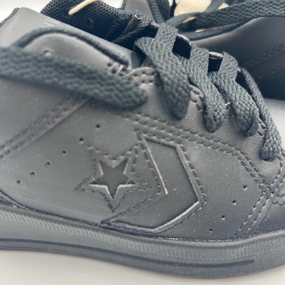 Converse Day One Court OX Kids Size 3 Black Black Black Sneakers A16195C